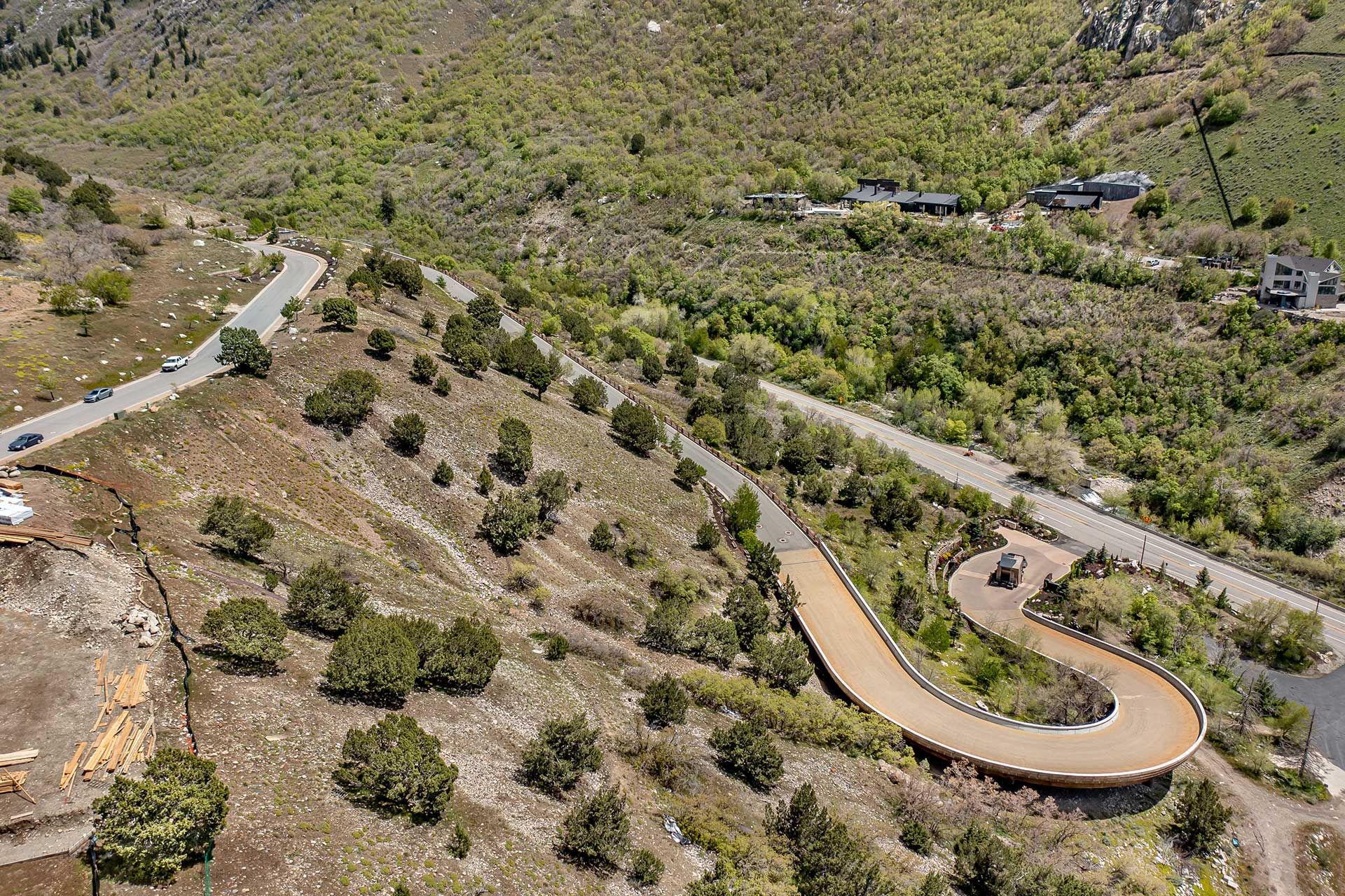 Tavaci Entrance Driveway Aerial View